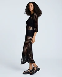 Kenneth Cole Women's Crocheted-Mesh Midi Dress