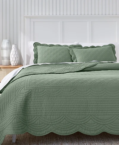 Charter Club Bailey Scallop 3-Pc. Quilt Set, King, Exclusively at Macy's