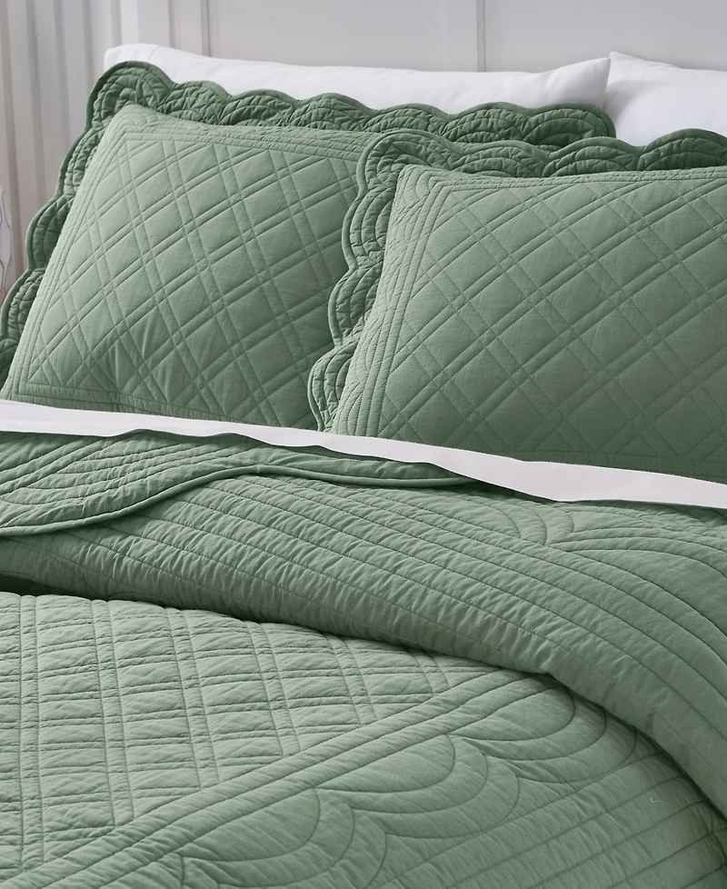 Charter Club Bailey Scallop 3-Pc. Quilt Set, Full/Queen, Exclusively at Macy's