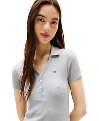 Tommy Jeans Women's Fit & Flare Ribbed Polo Dress