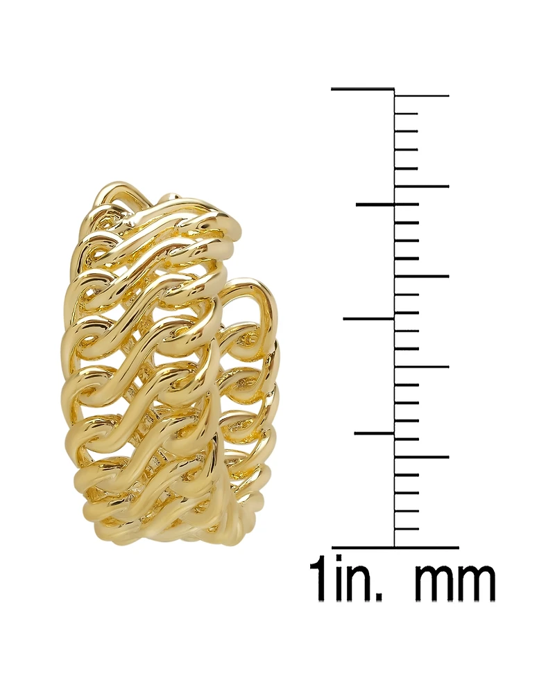 Macy's Infinity Twist Huggie 14K Gold Plate Earrings