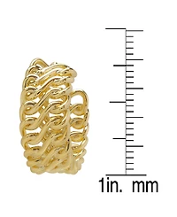 Macy's Infinity Twist Huggie 14K Gold Plate Earrings