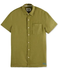 Scotch & Soda Men's Relaxed Fit Short Sleeve Linen Button-Front Shirt