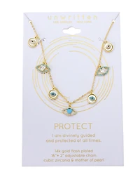 Unwritten Cubic Zirconia Evil Eye Charm Necklace