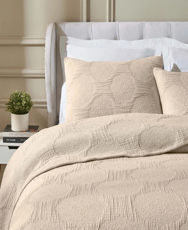Superior Tanta Crinkle Woven 3-Pc. Coverlet Set