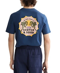 Scotch & Soda Men's Short Sleeve Double Graphic Crewneck T-Shirt
