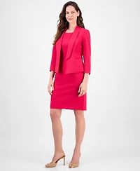 Le Suit Women's Shawl-Collar Jacket & Sleeveless Dress Suit, Regular Petite