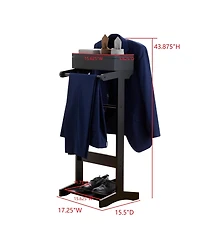 Kings Brand Furniture Mavy Valet Stand – Modern Organizer for Suits, Coats and Accessories Perfect Bedrooms Entryways
