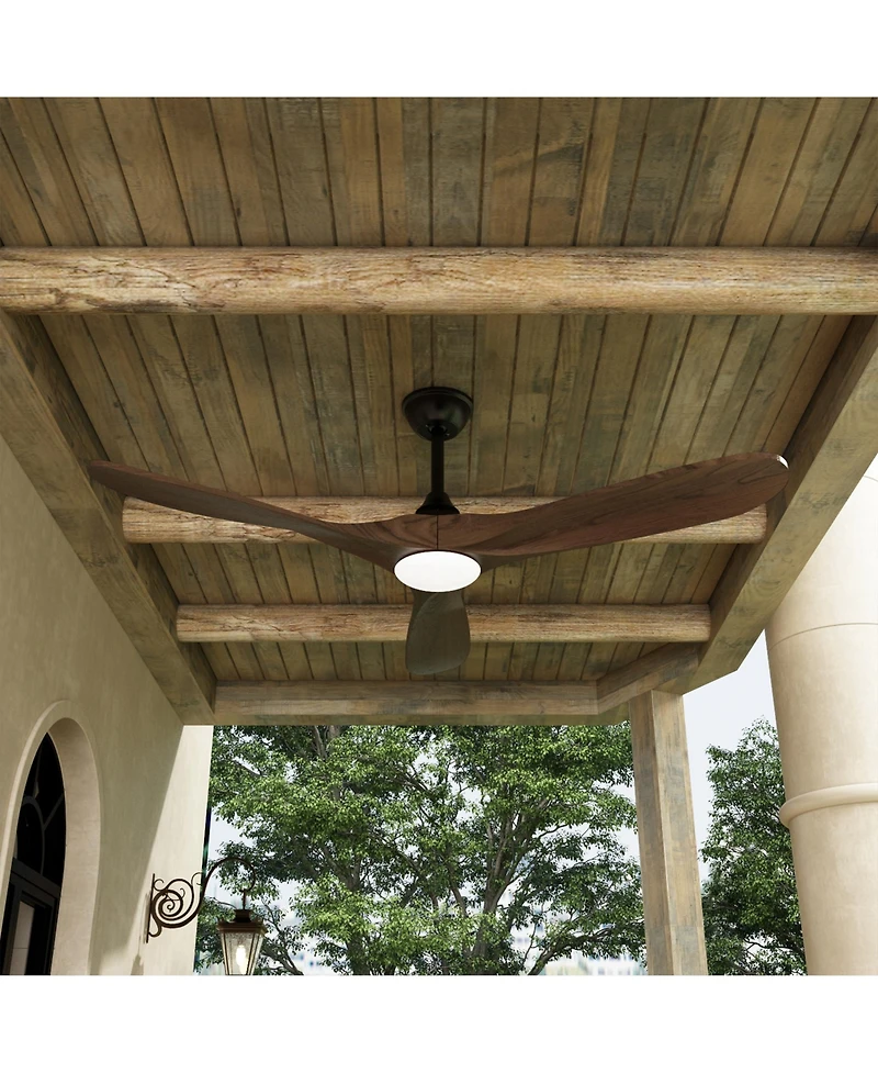 60 inch lighted ceiling fan, indoor and outdoor use, with remote control, reversible Dc motor, noiseless, suitable for bedroom, living room, terrace,