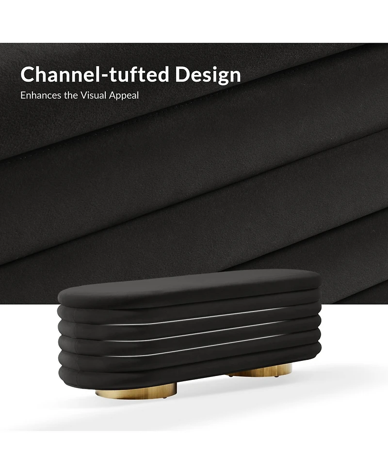 Rupert Bench with Gold-finished Metal Legs