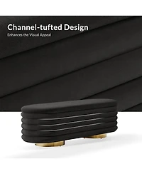 Rupert Bench with Gold-finished Metal Legs