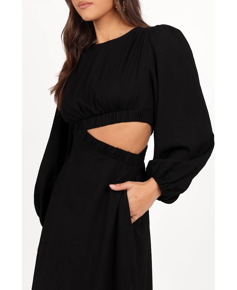 Petal and Pup Women's Ginnee Puff Sleeve Cutout Midi Dress