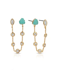 Ettika Double Piercing Turquoise Earrings