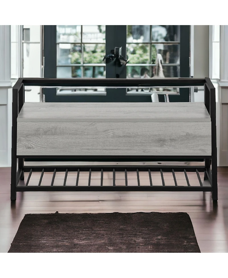 Storage Bench with Flip Top for Entryway Bedroom or Living Room Seating