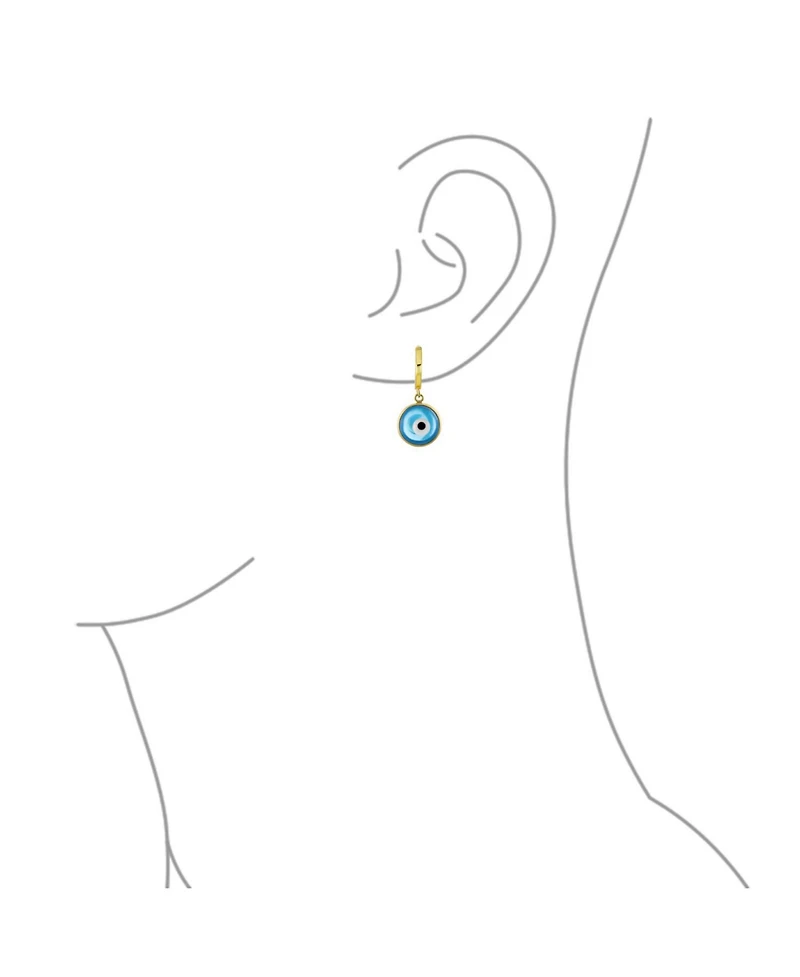 Bling Jewelry Set of 2 Spiritual Protection Blue Nazar Evil Eye Dangle Earrings Gold Plated Silver