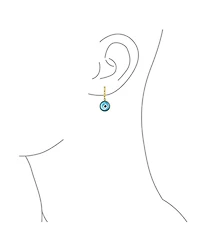 Bling Jewelry Set of 2 Spiritual Protection Blue Nazar Evil Eye Dangle Earrings Gold Plated Silver