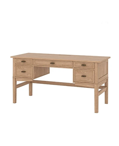 Mid-century Modern Jessy 56" Rectangular Desk with Solid Wood Legs