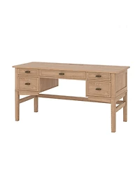 Mid-century Modern Jessy 56" Rectangular Desk with Solid Wood Legs