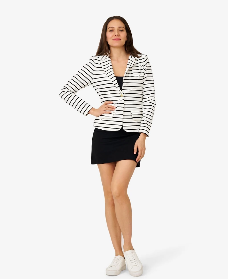 Cable & Gauge Women's Stripe Stretch Knit Jacket