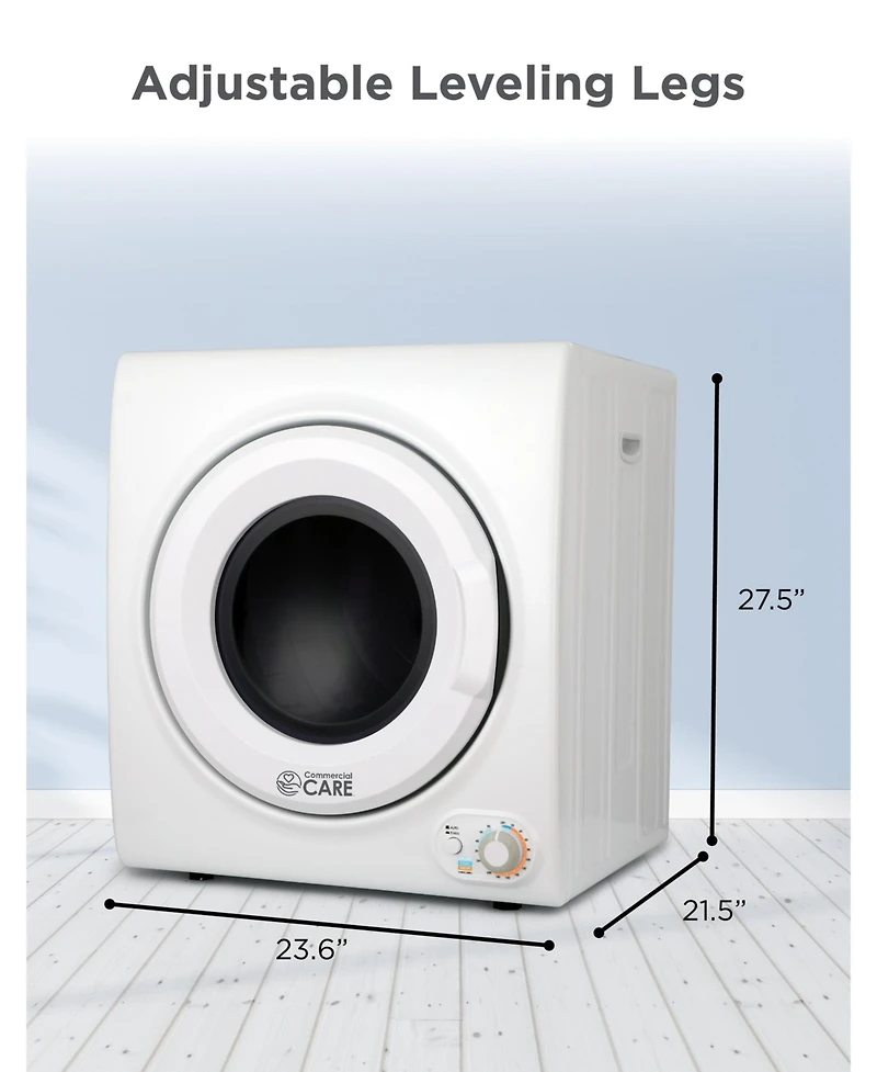 Commercial Care 3.5 Cu. Ft. Portable Dryer, 120V Electric Dryer for Clothes, Front Loading Dryer Machine Holds Up To 13.2 lbs. or 6 kg. of Laundry, St
