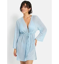 Lscn by Lascana Women's Metallic Cover up Beach Dress