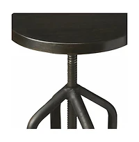Wood and Iron Backless Swivel Bar Chair