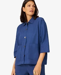 Cable & Gauge Women's Patch Pocket Linen Blend Jacket
