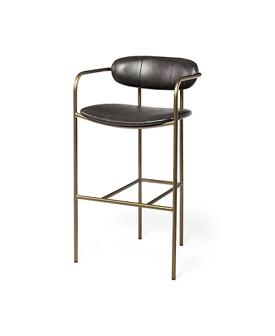 Faux Leather And Steel Bar Height Bar Chair