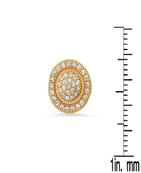Steeltime Women's Brass Simulated Diamonds Round Stud Earrings