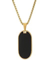 Steeltime Men's Carbon Fiber Dog Tag Pendant Necklace