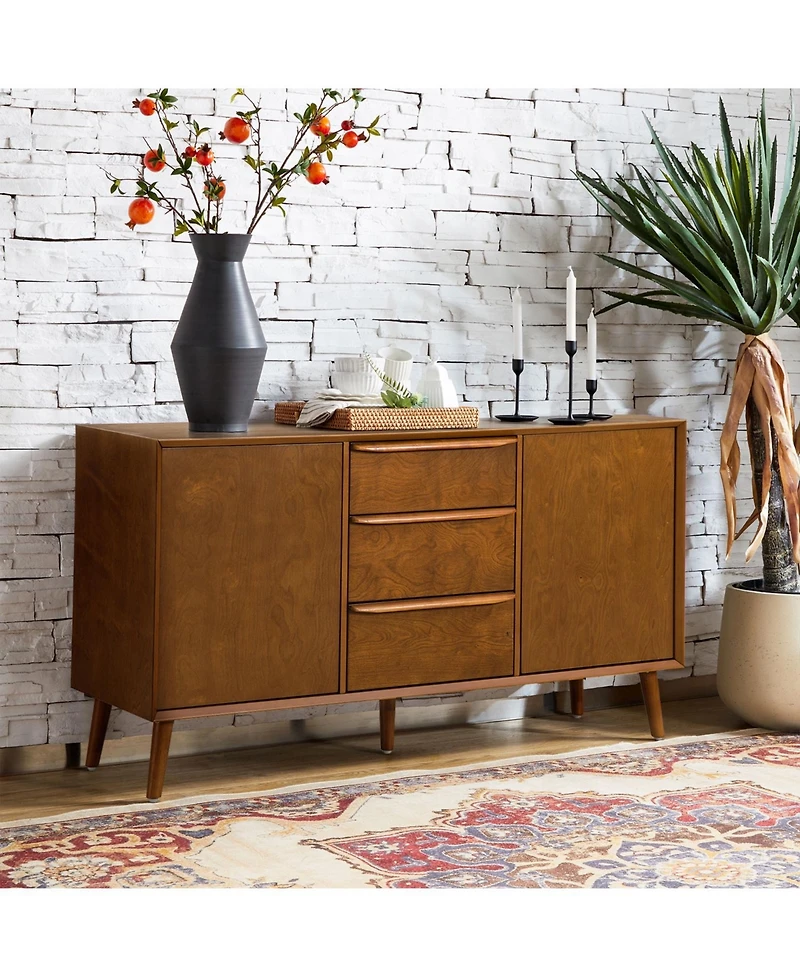 MId-century Modern Victor 57"Wide 3 Drawer Sideboard
