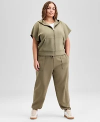 Now This Trendy Plus Size Cap Sleeve Scuba Knit Hoodie Jogger Pants Exclusively At Macys