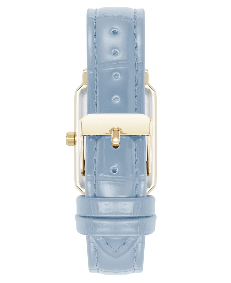 Anne Klein Women's Quartz Casual Light Blue Polyurethane Leather and Gold-Tone Metal Alloy Watch, 25mm