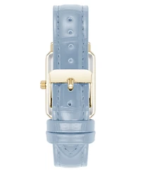 Anne Klein Women's Quartz Casual Light Blue Polyurethane Leather and Gold-Tone Metal Alloy Watch, 25mm