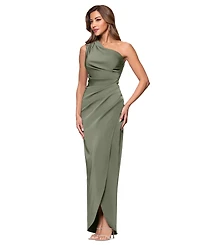 Xscape Women's Asymmetric One-Shoulder Satin Gown