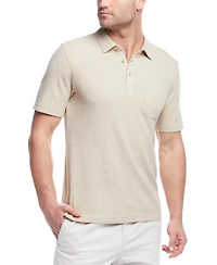 Weatherproof Vintage Men's Short Sleeve Waffle Polo Shirt
