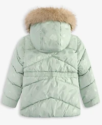 S Rothschild & Co Toddler and Little Girls Foil Quilt Puffer Jacket