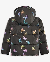 S Rothschild & Co Toddler and Little Girls Foil Bubble Jacket