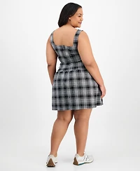 Planet Heart Trendy Plus Plaid Drop-Waist Dress