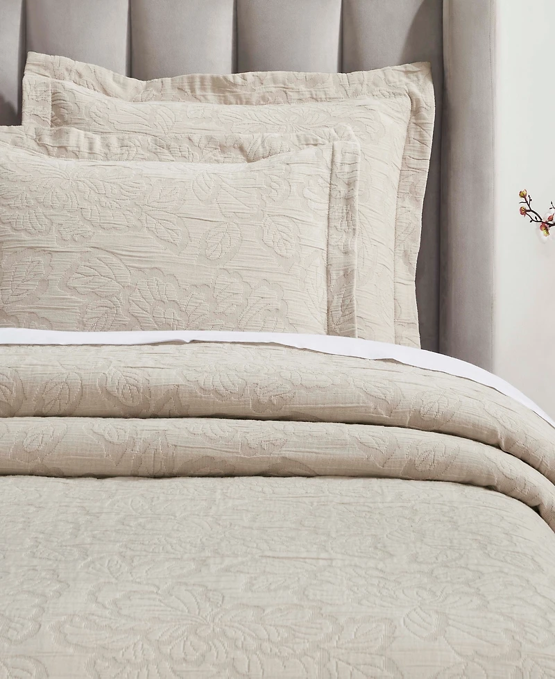 Superior Hibiscus Cotton Matelasse Woven 3-Pc. Bedspread Set