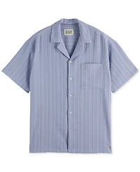 Scotch & Soda Men's Relaxed Fit Short Sleeve Tonal Striped Button-Front Pocket Shirt