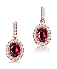 18k Rose Gold Plated Cubic Zirconia Dangle Earrings