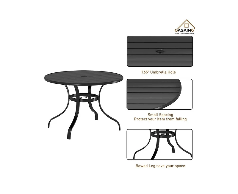 Casainc Round 39.76'' Outdoor Restaurant Steel Table