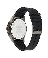 adidas Unisex Analog Black Silicone Watch, 44mm