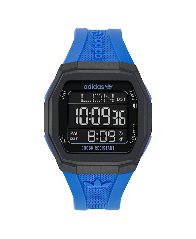 adidas Unisex Analog Blue Resin Watch, 48mm