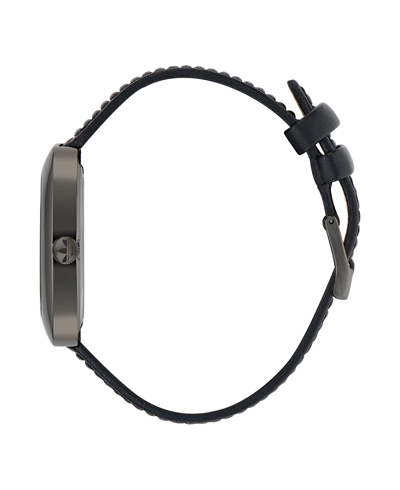 adidas Unisex Analog Black Leather Watch