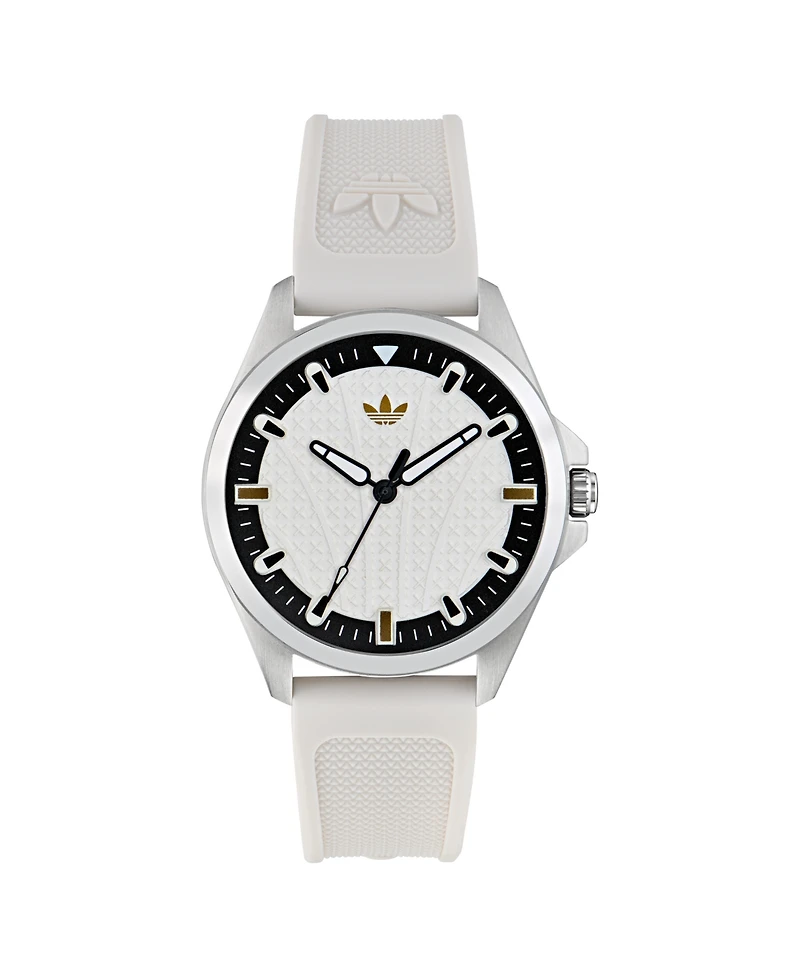 adidas Unisex Analog White Silicone Watch, 40mm