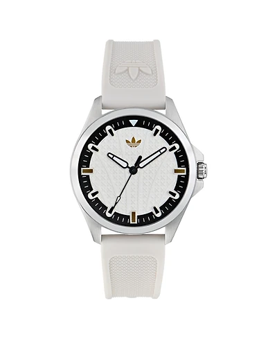 adidas Unisex Analog White Silicone Watch, 40mm