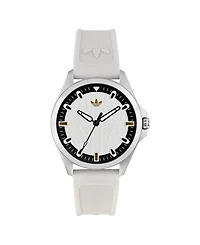 adidas Unisex Analog White Silicone Watch, 40mm