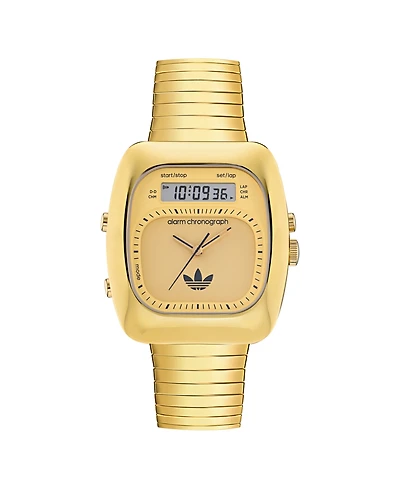 adidas Unisex Analog Gold-Tone Stainless Steel Watch, 37mm